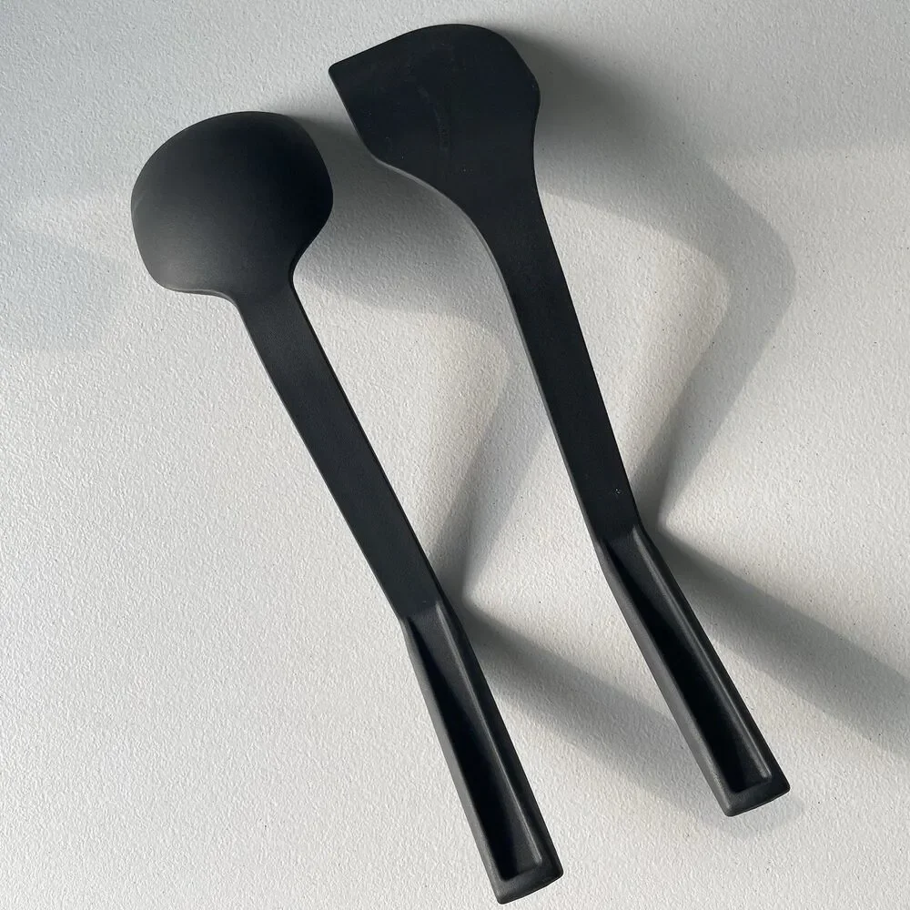 NINJA Roasting Lifter Spoon Spatula for Slow Cooker Crockpot Black Set of 2